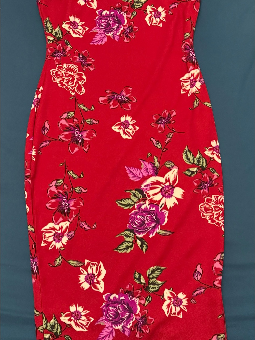 SHEIN Red Floral Cami Dress